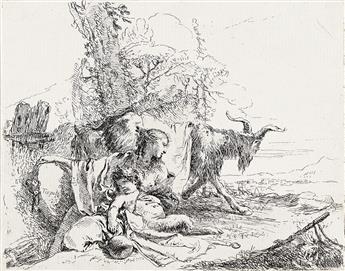 GIOVANNI B. TIEPOLO Group of 9 etchings from Vari Capricci.